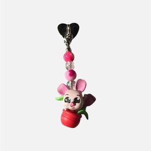Pink and Red piglet  phone charm